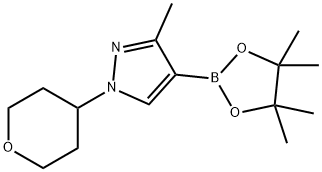 (3-METHYL-1-(TETRAHYDRO-2H-PYRAN-4-YL)-1H-PYRAZOL-4-YL)BORONIC ACID PINACOL ESTER Struktur