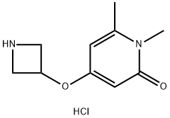 4-(azetidin-3-yloxy)-1,6-dimethyl-1,2-dihydropyridin-2-one hydrochloride Struktur