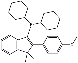 dicyclohexyl[2-(4-methoxyphenyl)-1,1-dimethyl-1H-inden-3-yl]Phosphine Struktur