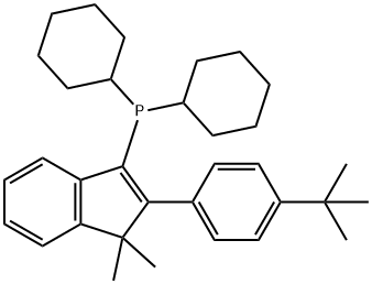 dicyclohexyl[2-[4-(1,1-dimethylethyl)phenyl]-1,1-dimethyl-1H-inden-3-yl]Phosphine Struktur