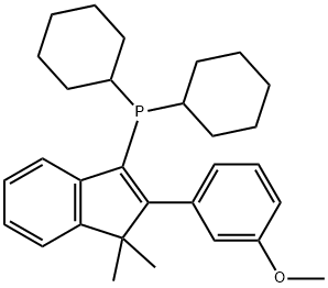 dicyclohexyl[2-(3-methoxyphenyl)-1,1-dimethyl-1H-inden-3-yl]Phosphine Struktur