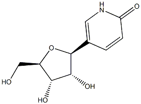 2(1H)-Pyridinone, 5-b-D-ribofuranosyl- 5-((2S,3R,4S,5R)-3,4-dihydroxy-5-(hydroxymethyl)tetrahydrofuran-2-yl)pyridin-2(1H)-one Struktur