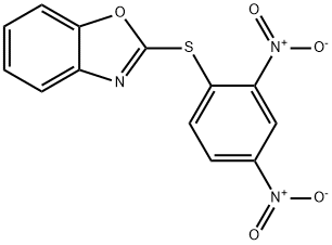 2-((2,4-dinitrophenyl)thio)benzo[d]oxazole Struktur