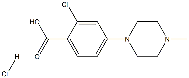 2-Chloro-4-(4-methylpiperazin-1-yl)benzoic acid hydrochloride Struktur