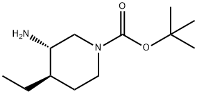 2-Methyl-2-propanyl (3S,4R)-3-amino-4-ethyl-1-piperidinecarboxylate Struktur