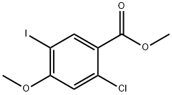 2-Chloro-5-iodo-4-methoxy-benzoic acid methyl ester Struktur