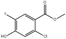 2-Chloro-4-hydroxy-5-iodo-benzoic acid methyl ester Struktur