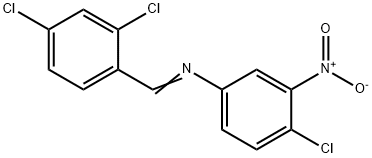 (4-chloro-3-nitrophenyl)(2,4-dichlorobenzylidene)amine Struktur