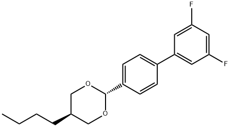 1,3-Dioxane, 5-butyl-2-(3',5'-difluoro[1,1'-biphenyl]-4-yl)-, trans- Structure