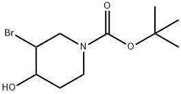 TERT-BUTYL 3-BROMO-4-HYDROXYPIPERIDINE-1-CARBOXYLATE Struktur