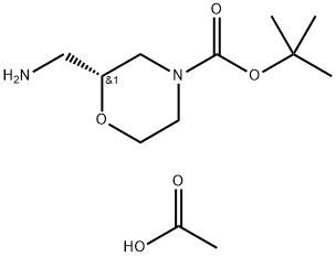 (R)-tert-Butyl 2-(aminomethyl)morpholine-4-carboxylate acetate Struktur