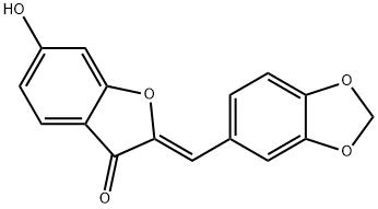 (2Z)-2-(1,3-benzodioxol-5-ylmethylidene)-6-hydroxy-1-benzofuran-3-one Struktur