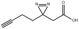 2-(3-(But-3-yn-1-yl)-3H-diazirin-3-yl)acetic acid Struktur