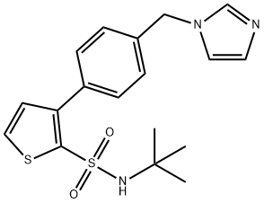 3-(4-((1H-imidazol-1-yl)methyl)phenyl)-N-(tert-butyl)thiophene-2-sulfonamide Struktur