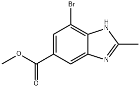 7-Bromo-2-methyl-1H-benzoimidazole-5-carboxylic acid methyl ester Struktur