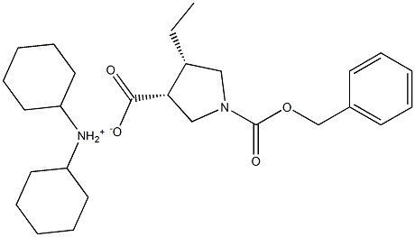 (3R,4S)-1-((benzyloxy)carbonyl)-4-ethylpyrrolidine-3-carboxylic acid Dicyclohexylamine Salt Struktur