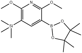 2,6-dimethoxy-3-(trimethylsilyl)pyridine-5-boronic acid pinacol ester Struktur