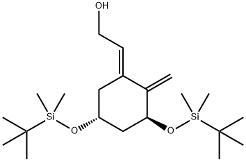 (E)-2-((3S,5R)-3,5-bis((tert-butyldimethylsilyl)oxy)-2-methylenecyclohexylidene)ethan-1-ol Struktur