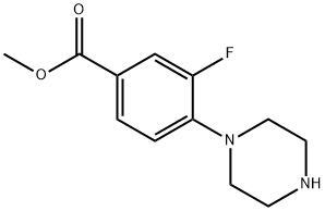 methyl 3-fluoro-4-(piperazin-1-yl)benzoate Struktur