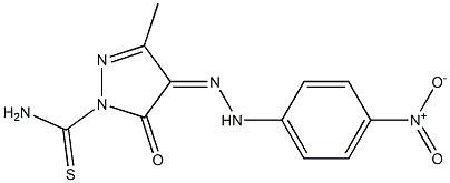 1H-Pyrazole-1-carbothioamide,4,5-dihydro-3-methyl-4-[2-(4-nitrophenyl)hydrazinylidene]-5-oxo- Struktur