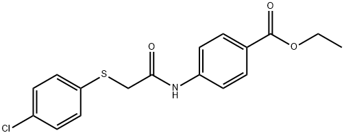 ethyl 4-(2-((4-chlorophenyl)thio)acetamido)benzoate Struktur