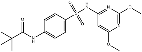 N-(4-(N-(2,6-dimethoxypyrimidin-4-yl)sulfamoyl)phenyl)pivalamide Struktur