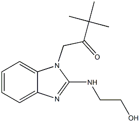 1-(2-((2-HYDROXYETHYL)AMINO)-1H-BENZO[D]IMIDAZOL-1-YL)-3,3-DIMETHYLBUTAN-2-ONE Struktur