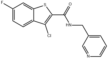 3-chloro-6-fluoro-N-(pyridin-3-ylmethyl)-1-benzothiophene-2-carboxamide Struktur