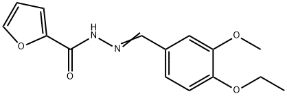 N-[(E)-(4-ethoxy-3-methoxyphenyl)methylideneamino]furan-2-carboxamide Struktur