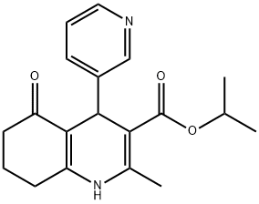 propan-2-yl 2-methyl-5-oxo-4-(pyridin-3-yl)-1,4,5,6,7,8-hexahydroquinoline-3-carboxylate Struktur