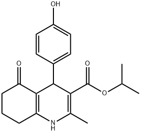 propan-2-yl 4-(4-hydroxyphenyl)-2-methyl-5-oxo-1,4,5,6,7,8-hexahydroquinoline-3-carboxylate Struktur