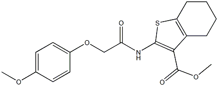 methyl 2-{[(4-methoxyphenoxy)acetyl]amino}-4,5,6,7-tetrahydro-1-benzothiophene-3-carboxylate Struktur