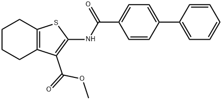 methyl 2-[(4-biphenylylcarbonyl)amino]-4,5,6,7-tetrahydro-1-benzothiophene-3-carboxylate Struktur