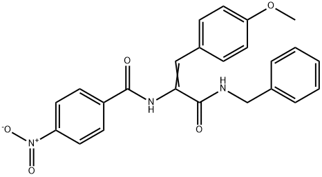 N-[(E)-3-(benzylamino)-1-(4-methoxyphenyl)-3-oxoprop-1-en-2-yl]-4-nitrobenzamide Struktur