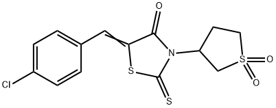 (Z)-5-(4-chlorobenzylidene)-3-(1,1-dioxidotetrahydrothiophen-3-yl)-2-thioxothiazolidin-4-one Struktur