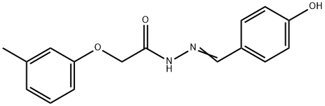 N'-(4-hydroxybenzylidene)-2-(3-methylphenoxy)acetohydrazide Struktur