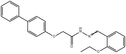 2-(biphenyl-4-yloxy)-N'-[(E)-(2-ethoxyphenyl)methylidene]acetohydrazide Struktur