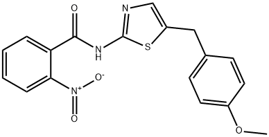 N-(5-(4-methoxybenzyl)thiazol-2-yl)-2-nitrobenzamide Struktur