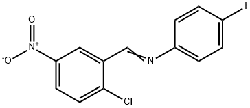 N-(2-chloro-5-nitrobenzylidene)-4-iodoaniline Struktur