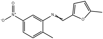 2-methyl-N-[(5-methyl-2-furyl)methylene]-5-nitroaniline Struktur