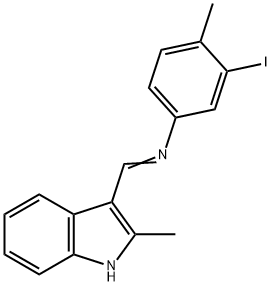 (3-iodo-4-methylphenyl)[(2-methyl-1H-indol-3-yl)methylene]amine Struktur