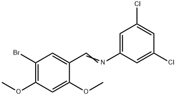 N-(5-bromo-2,4-dimethoxybenzylidene)-3,5-dichloroaniline Struktur