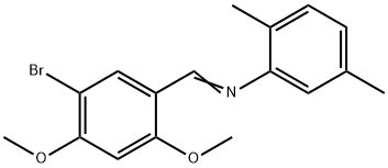 N-(5-bromo-2,4-dimethoxybenzylidene)-2,5-dimethylaniline Struktur