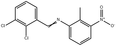 N-(2,3-dichlorobenzylidene)-2-methyl-3-nitroaniline Struktur