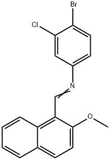 (4-bromo-3-chlorophenyl)[(2-methoxy-1-naphthyl)methylene]amine Struktur