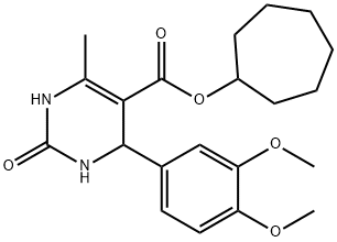 cycloheptyl 4-(3,4-dimethoxyphenyl)-6-methyl-2-oxo-1,2,3,4-tetrahydropyrimidine-5-carboxylate Struktur