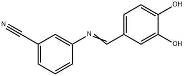 3-[(3,4-dihydroxybenzylidene)amino]benzonitrile Struktur