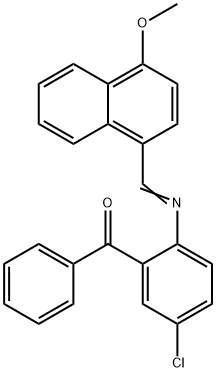 (5-chloro-2-{[(4-methoxy-1-naphthyl)methylene]amino}phenyl)(phenyl)methanone Struktur