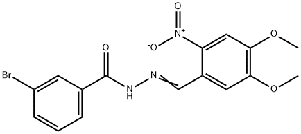 3-bromo-N'-(4,5-dimethoxy-2-nitrobenzylidene)benzohydrazide Struktur