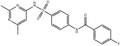 N-[4-[(2,6-dimethylpyrimidin-4-yl)sulfamoyl]phenyl]-4-fluorobenzamide Struktur